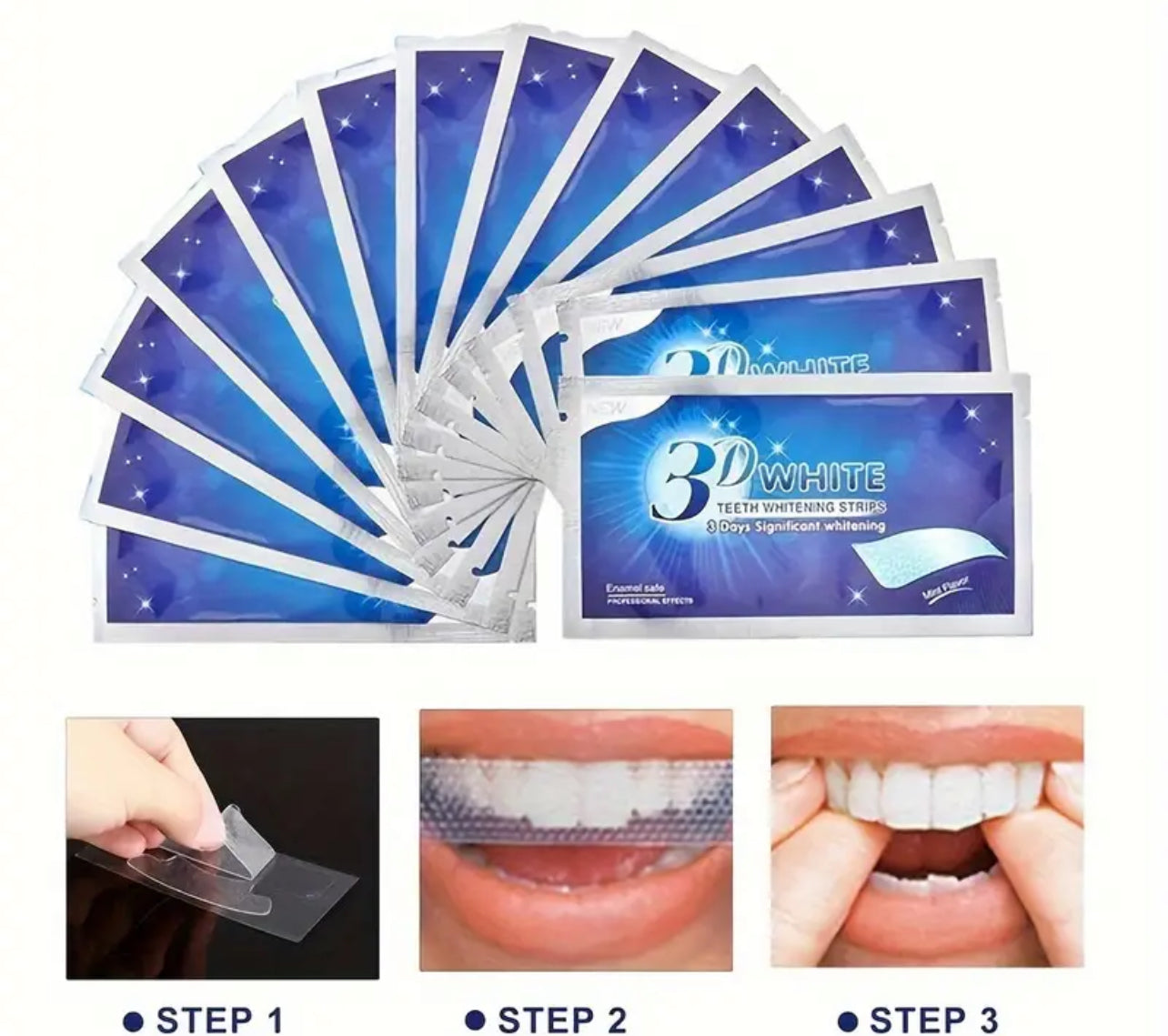 7 Pairs Teeth Whitening Strips - Fragrance-Free, Personal Care Gel For Yellow & Stain Removal