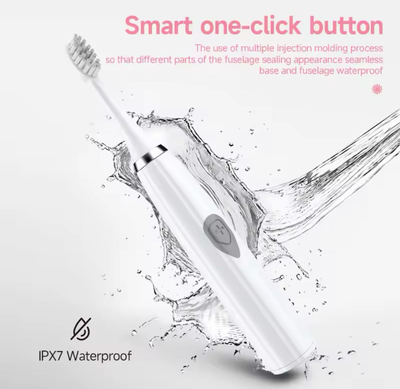 Electric Toothbrush for Adults Soft DuPont Bristle Portable Battery Endurance IPX6 Waterproof Intelligent Effective Oral Care