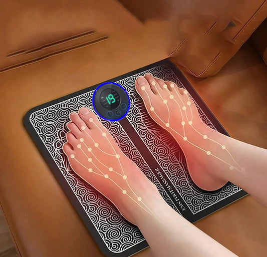 Foot Massager Foldable Portable Electric Massage Pad with Multiple Gear Adjustment for Body Relaxation Device Rechargeable