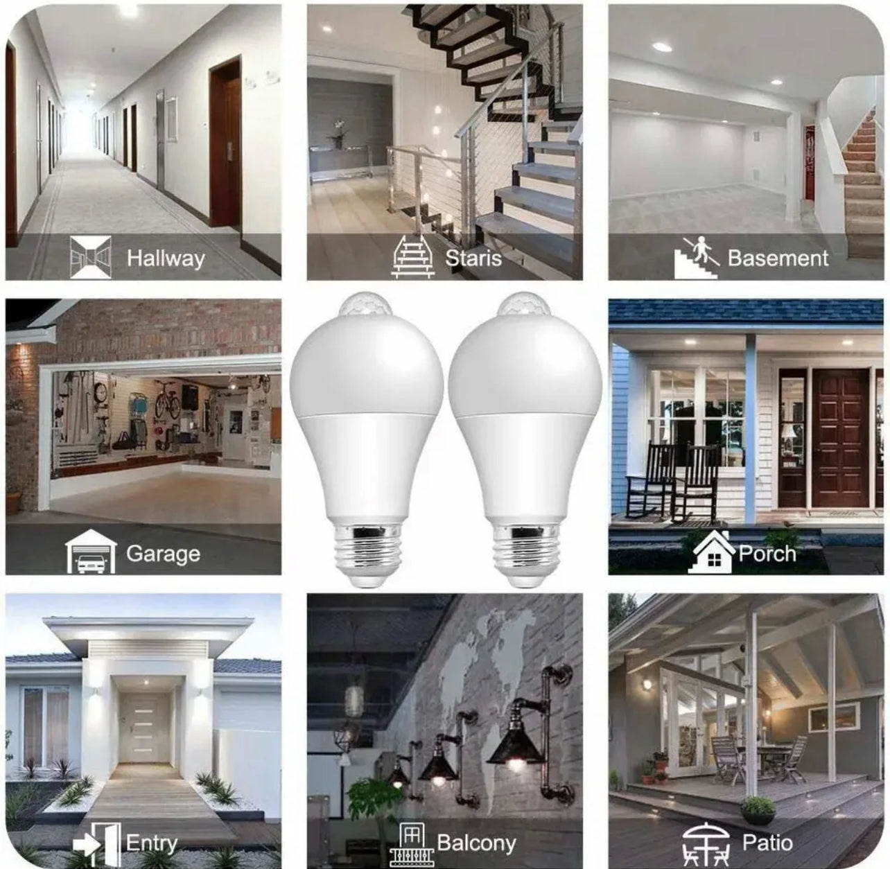 E27 LED PIR Motion Sensor Light Bulb 15W 18W Outdoor Lighting Human Induction Bulb Lamp For Living Room Bedroom Corridor Garage