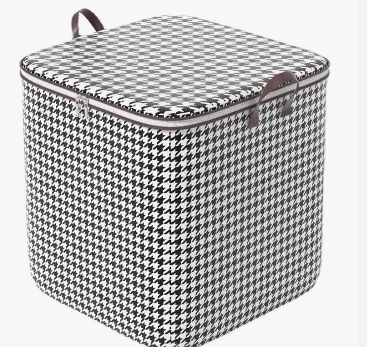 Houndstooth clothing quilt storage bag wardrobe finishing storage box basket moving ng portable storage bag wholesale Houndstooth [100L]],New pattern hot sale
