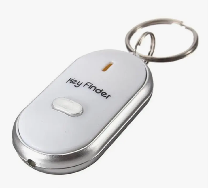 LED Key Finder Locator Find Lost Keys Chain Keychain Sound Control Black